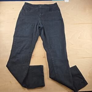 NYDJ Not Your Daughters Black Jeans sz 10 Lift Tuck Straight